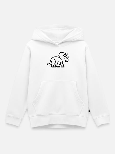 Triceratops - Kinder Premium Organic Hoodie - Weiß
