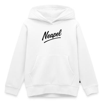 Naples Script Lettering - Kids Premium Organic Hoodie - white - Front - AI Model Kid Female (0cm)