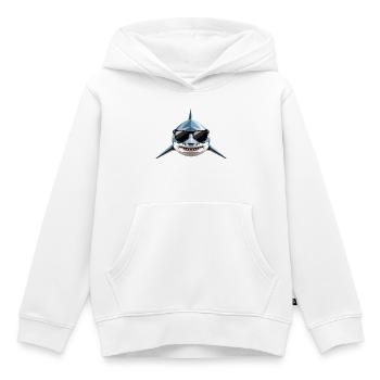 Requin Requin tigre Plongeur Requins mignons Grand requin blanc - Sweat Premium à capuche enfant bio - blanc - Devant - AI Model Kid Female (0cm)