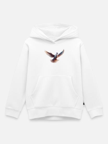 Weiße Taube im Flug - Kinder Premium Organic Hoodie - Weiß