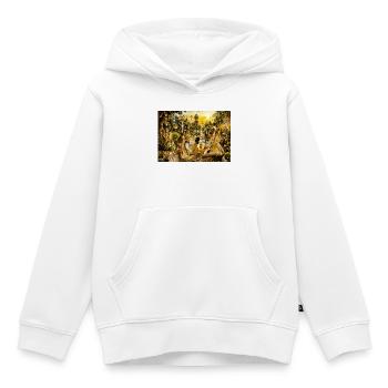 Golden Garden of Eden Designer EDITION - Kids Premium Organic Hoodie - white - Front - AI Model Kid Female (0cm)