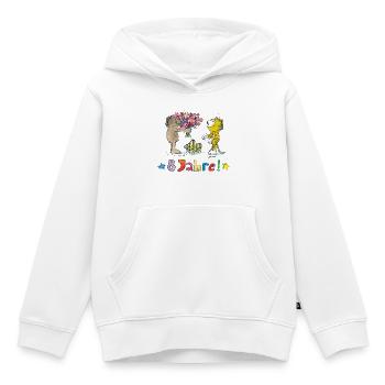 Janosch 8 Years Birthday Design With Bear & Tiger - Kids Premium Organic Hoodie - white - Front - AI Model Kid Female (0cm)
