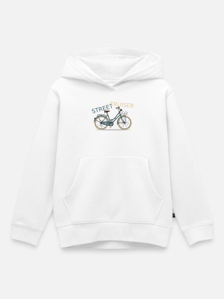 Street Cruiser Fahrradmotiv - Kinder Premium Organic Hoodie - Weiß