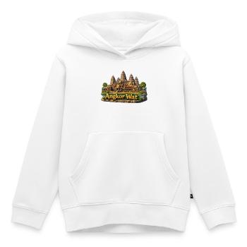 Angkor Wat : complexe du temple aux couleurs du sable - Sweat Premium à capuche enfant bio - blanc - Devant - AI Model Kid Female (0cm)