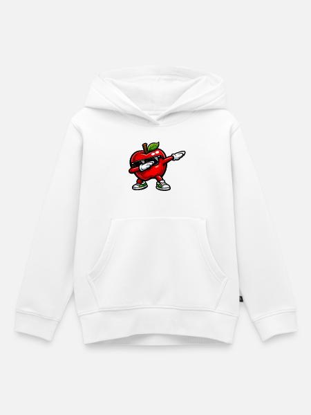 Dabbing Roter Apfel - Kinder Premium Organic Hoodie - Weiß