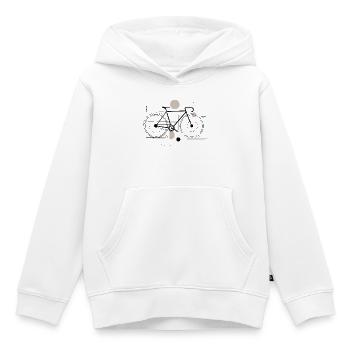 Geometrische Fahrradsilhouette - Kinder Premium Organic Hoodie - Weiß - Vorne - AI Model Kid Female (0cm)