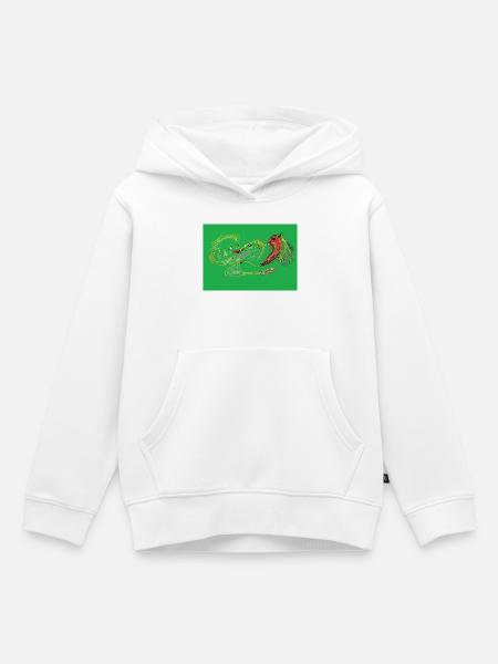 Grünes Gras - Kinder Premium Organic Hoodie - Weiß