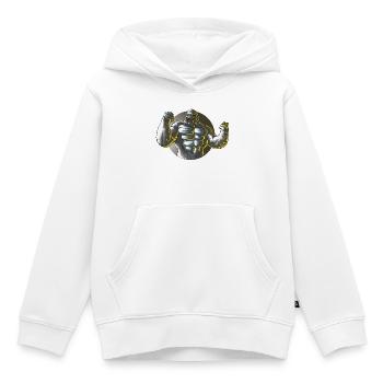 Monkey Gorilla Power Design - Kids Premium Organic Hoodie - white - Front - AI Model Kid Female (0cm)