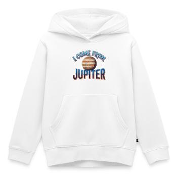 Je viens de Jupiter - Sweat Premium à capuche enfant bio - blanc - Devant - AI Model Kid Female (0cm)