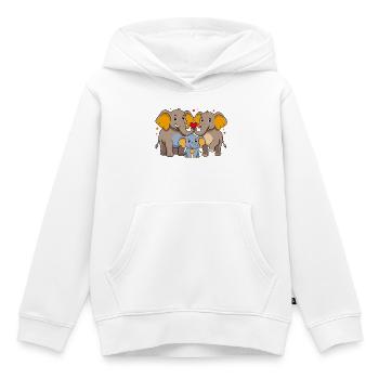 Comic Elefanten - Kinder Premium Organic Hoodie - Weiß - Vorne - AI Model Kid Female (0cm)
