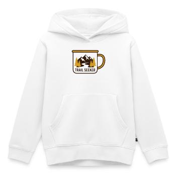 Berge Tasse Wander Logo - Kinder Premium Organic Hoodie - Weiß - Vorne - AI Model Kid Female (0cm)