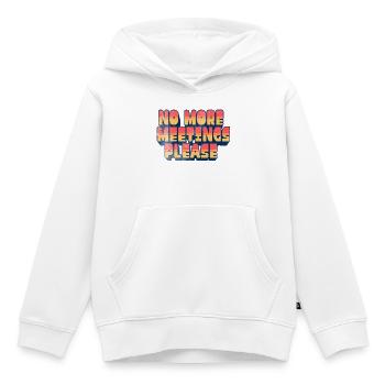 Lustiger Büro-Humor – bitte keine weiteren Meetings - Kinder Premium Organic Hoodie - Weiß - Vorne - AI Model Kid Female (0cm)