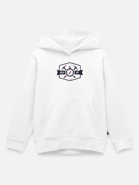 Bergretter Kompass Wappen - Kinder Premium Organic Hoodie - Weiß