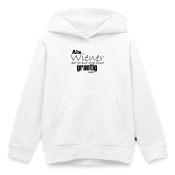 Wiener können auch ohne Grund grantig sein - Kinder Premium Organic Hoodie - Weiß - Vorne - AI Model Kid Female (0cm)