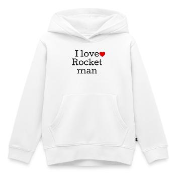 Ich liebe Rockmusik-Typografie - Kinder Premium Organic Hoodie - Weiß - Vorne - AI Model Kid Female (0cm)