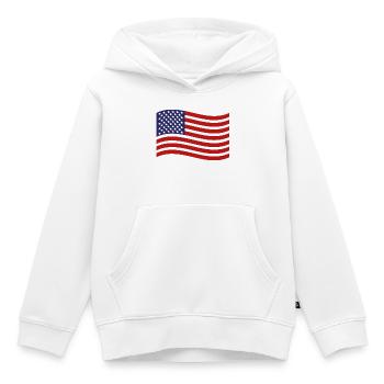 Flagge der Vereinigten Staaten - Kinder Premium Organic Hoodie - Weiß - Vorne - AI Model Kid Female (0cm)