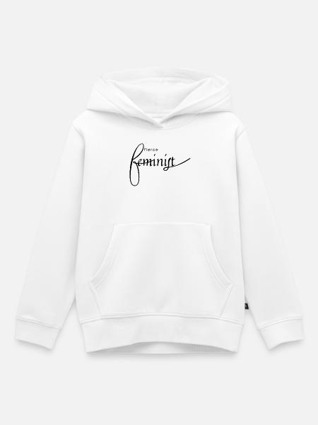 fierce feminist Schriftzug - Kinder Premium Organic Hoodie - Weiß