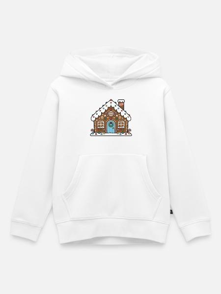 Lebkuchenhaus süßer Weihnachtskeks - Kinder Premium Organic Hoodie - Weiß