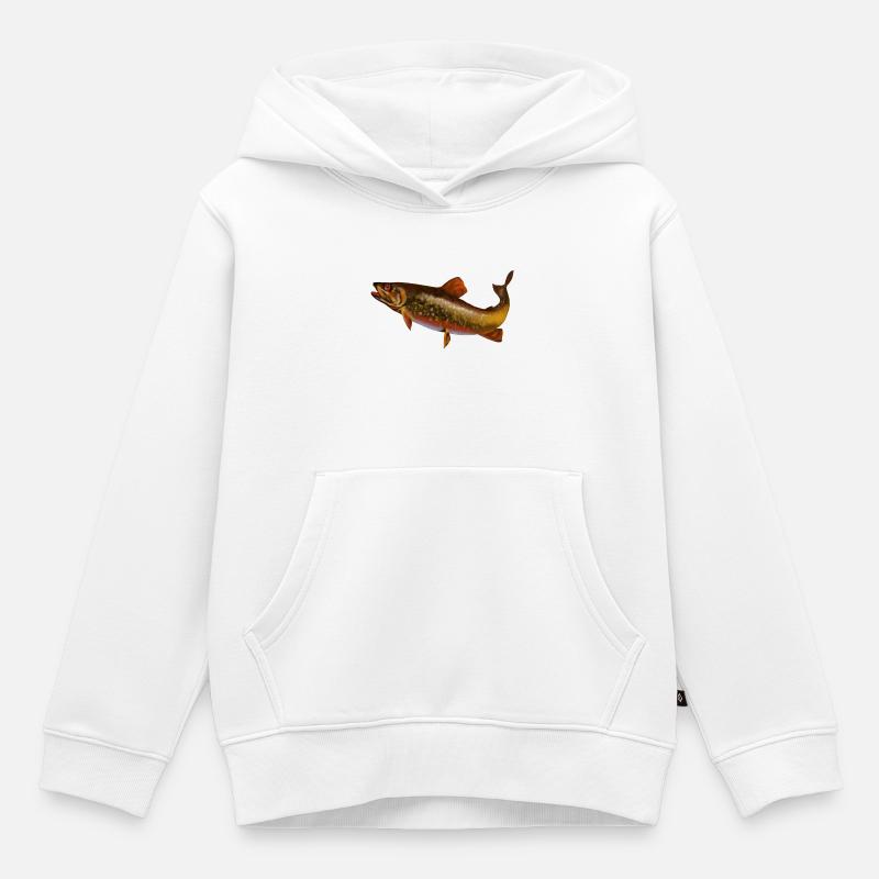 poisson - Sweat Premium à capuche enfant bio - blanc