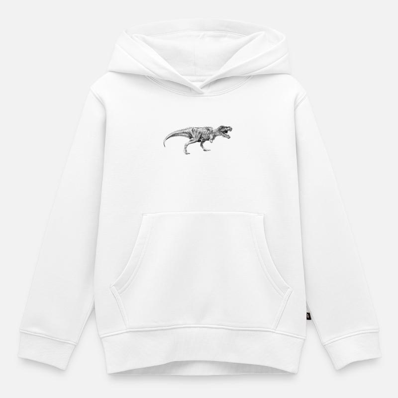 Dinosaur - Sweat Premium à capuche enfant bio - blanc