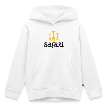 safari - Sweat Premium à capuche enfant bio - blanc - Devant - AI Model Kid Female (0cm)