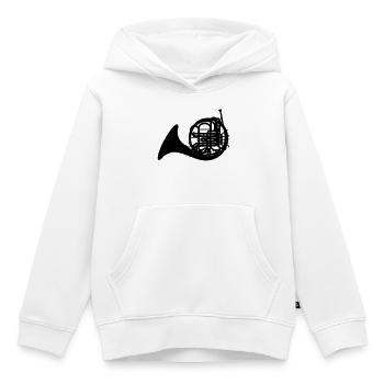 Corne français - Sweat Premium à capuche enfant bio - blanc - Devant - AI Model Kid Female (0cm)