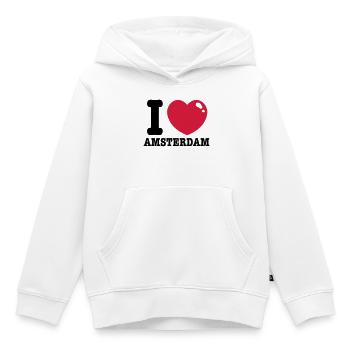 amsterdam - Sweat Premium à capuche enfant bio - blanc - Devant - AI Model Kid Female (0cm)