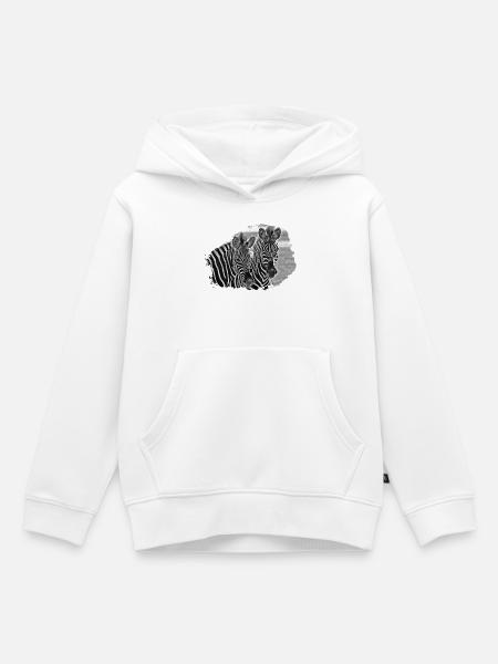Schwarzweiß Zebra-Duo - Kinder Premium Organic Hoodie - Weiß