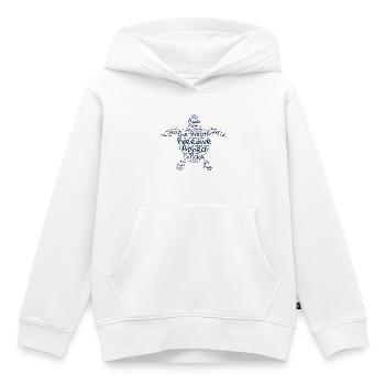 Freedive - Tortue des nuages de mots - Sweat Premium à capuche enfant bio - blanc - Devant - AI Model Kid Female (0cm)