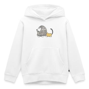 LION VECTER - Sweat Premium à capuche enfant bio - blanc - Devant - AI Model Kid Female (0cm)