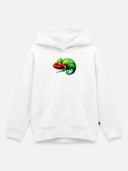 Chamäleon - Kinder Premium Organic Hoodie - Weiß