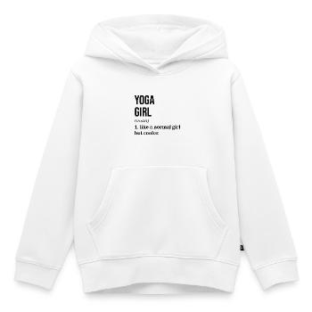 Yoga Yoga Yoga - Sweat Premium à capuche enfant bio - blanc - Devant - AI Model Kid Female (0cm)