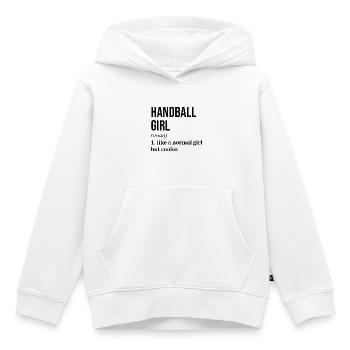 Handball Handball Handball - Sweat Premium à capuche enfant bio - blanc - Devant - AI Model Kid Female (0cm)