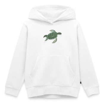 Tortue du cœur : Rivière de la Tranquillité - Sweat Premium à capuche enfant bio - blanc - Devant - AI Model Kid Female (0cm)