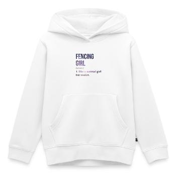 Escrime Escrime - Sweat Premium à capuche enfant bio - blanc - Devant - AI Model Kid Female (0cm)