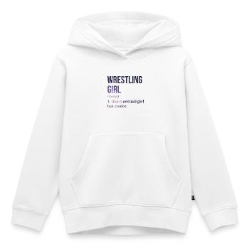 lutte - Sweat Premium à capuche enfant bio - blanc - Devant - AI Model Kid Female (0cm)