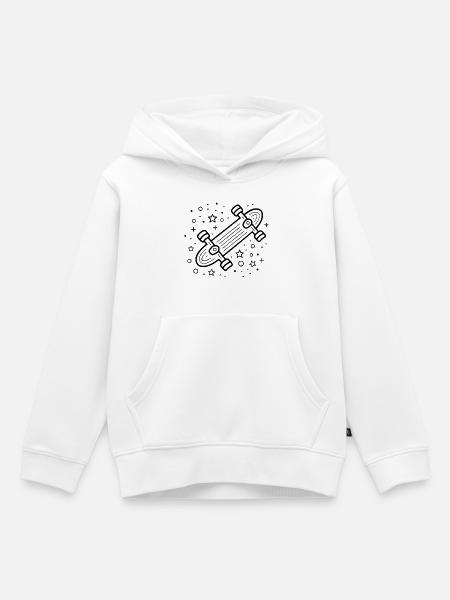 Cartoon Skateboarding - Kinder Premium Organic Hoodie - Weiß