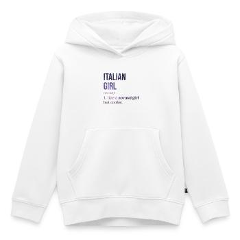 Italien, italien, italien - Sweat Premium à capuche enfant bio - blanc - Devant - AI Model Kid Female (0cm)