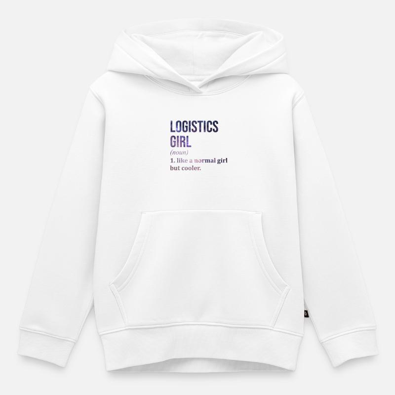 logistique - Sweat Premium à capuche enfant bio - blanc