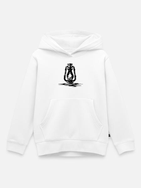 Skizze Öllampe - Kinder Premium Organic Hoodie - Weiß