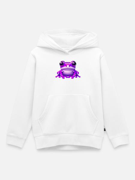 Frosch - Kinder Premium Organic Hoodie - Weiß