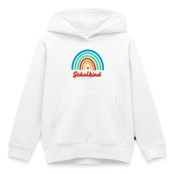 Schulkind bunter Retro Regenbogen Einschulung - Kinder Premium Organic Hoodie - Weiß - Vorne - AI Model Kid Female (0cm)