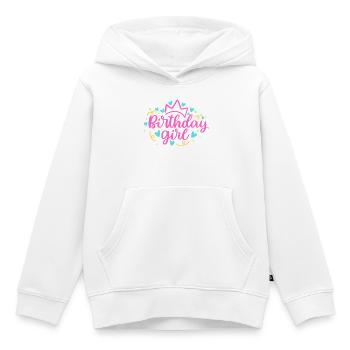 Anniversaire FILLE - Sweat Premium à capuche enfant bio - blanc - Devant - AI Model Kid Female (0cm)