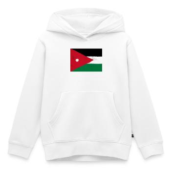 Drapeau de la Jordanie - Sweat Premium à capuche enfant bio - blanc - Devant - AI Model Kid Female (0cm)