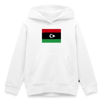Drapeau de la Libye - Sweat Premium à capuche enfant bio - blanc - Devant - AI Model Kid Female (0cm)