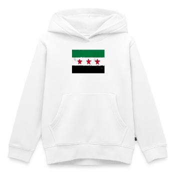 Drapeau de la Syrie - Sweat Premium à capuche enfant bio - blanc - Devant - AI Model Kid Female (0cm)