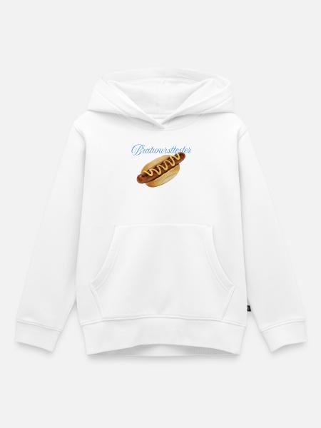 Deftiger Hotdog mit Senf - Kinder Premium Organic Hoodie - Weiß