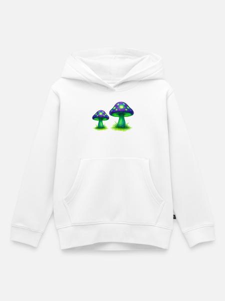 NeonWaldpilze Farbkunst - Kinder Premium Organic Hoodie - Weiß
