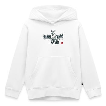 Kitsune Fuchs mit Hanko Stempel - Kinder Premium Organic Hoodie - Weiß - Vorne - AI Model Kid Female (0cm)