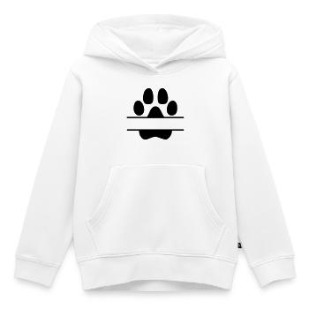 Hundepfoten Namensschild - Kinder Premium Organic Hoodie - Weiß - Vorne - AI Model Kid Female (0cm)